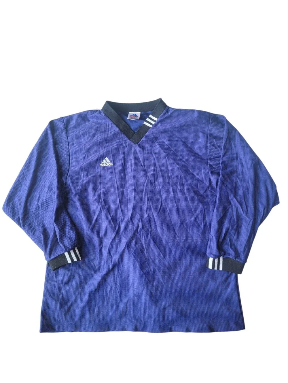 Vintage Adidas 90s Long Sleeve Soccer Football Jersey 3 Stripe Medium